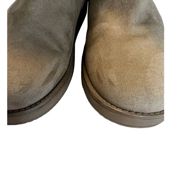 Guess, Tan Suede, Faux Fur Cuff Ankle Boots,6.5m Gold Buckle - Picture 10 of 10